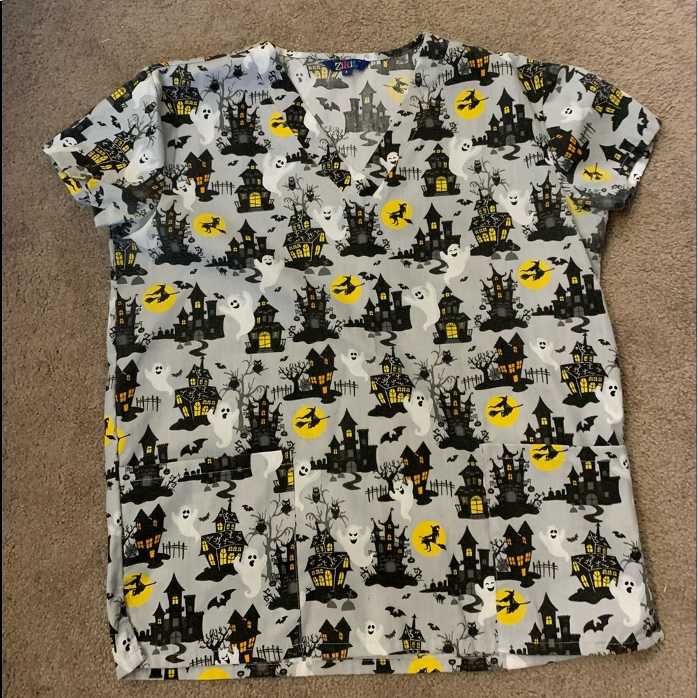 Zikit Halloween scrub top